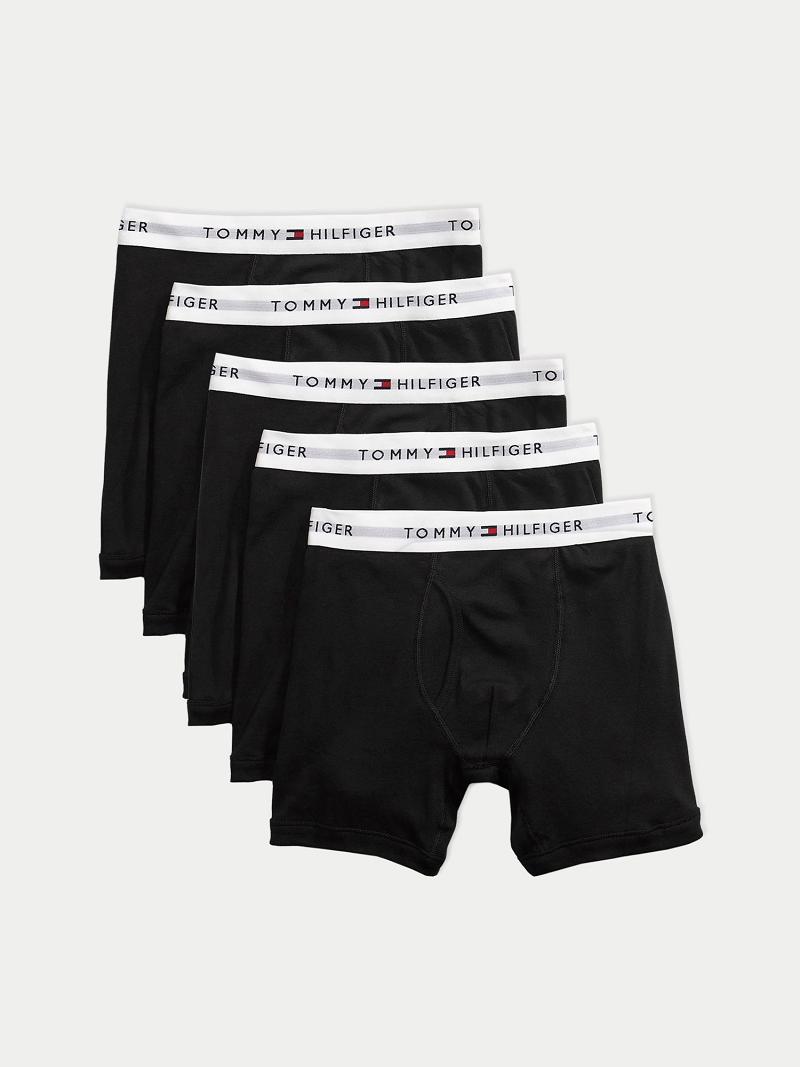 Férfi Tommy Hilfiger Pamut classics boxer brief 5pk Boxer Briefs Fekete | HU 1372ZUT